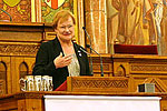 Presidentti Halonen puhui Unkarin parlamenttitalolla. Copyright © Tasavallan presidentin kanslia