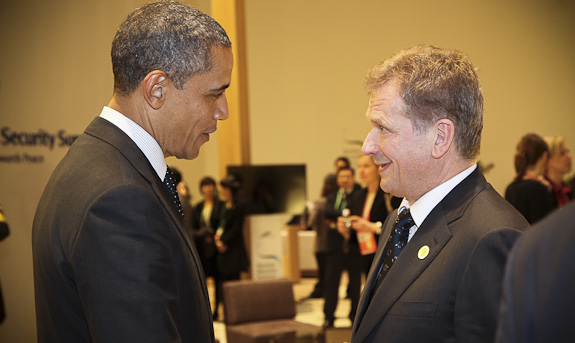 Republikens president Sauli Niinistö och Förenta staternas president Barack Obama. Copyright © Republikens presidents kansli