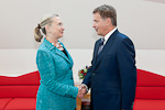 Besök av Förenta staternas utrikesminister  Hillary Clinton i Talludden den 27 juni 2012. Copyright © Republikens presidents kansli