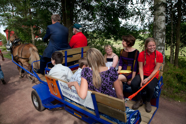  President Niinistö styrde hästvagnen med maka och barn. Copyright © Republikens presidents kansli