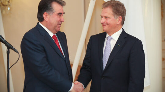 Working visit President of Tajikistan Emomali Rahmon to Finland on 23–25 October 2012. Copyright © Office of the President of the Republic of Finland 