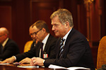  President Niinistö and Prime Minister Medvedyev in Moscow on 11 February 2013. Photo: Lehtikuva 