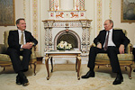  President Sauli Niinistö och president Vladimir Putin träffades i den ryska presidentens tjänstebostad Novo-Ogarjovo tisdagen den 12 februari 2013. Bild: Lehtikuva 