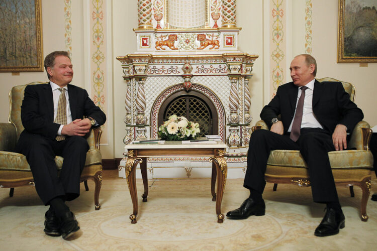  President Sauli Niinistö och president Vladimir Putin träffades i den ryska presidentens tjänstebostad Novo-Ogarjovo tisdagen den 12 februari 2013. Bild: Lehtikuva 