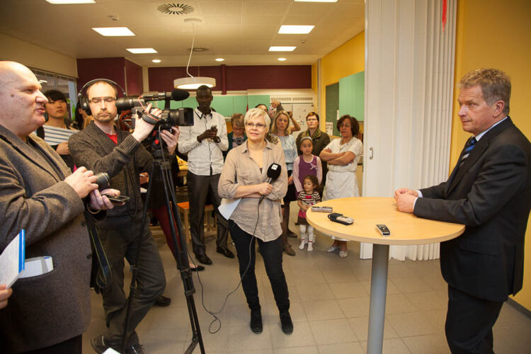  Presidentti Niinistö Jyväskylän-vierailun lehdistötilaisuudessa. Copyright © Tasavallan presidentin kanslia 