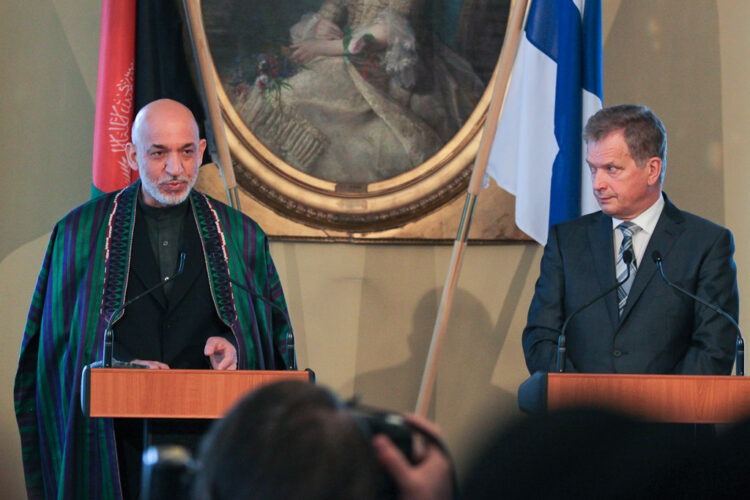 Arbetsbesök av Afghanistans president Hamid Karzai den 29.4.2013. Copyright © Republikens presidents kansli