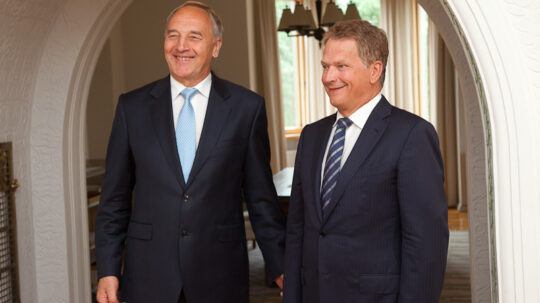 Working visit of President of Latvia Andris Berzins on 23 July 2012.  Copyright © Office of the President of the Republic of Finland