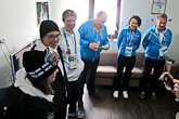 The silver medallist returned to the Olympic Village. Enni Rukajärvi (left) , coach Antti Koskinen, snowboarding head coach Pekka Koskela and Olympic Committee Secretary General Mika Sulin with the presidential couple. Copyright © Office of the President of the Republic