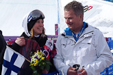  Finland's first medallist Enni Rukajärvi with President Niinistö. Copyright © Office of the President of the Republic 