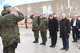  President of the Republic Sauli Niinistö and the Lebanese President Michel Sleiman inspecting the honorary contingent. On the President's right is the battalion commander, Lieutenant Colonel Kari Nisula. Copyright © Office of the President of the Republic 