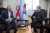President Sleiman and President Niinistö engaged in discussion at the Finnish base. The official meeting between the presidents will be held on 13 March. Copyright © Office of the President of the Republic