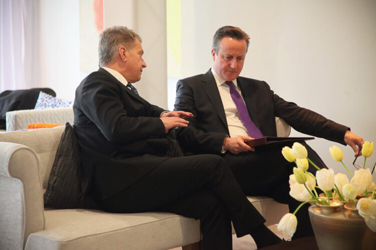  President Sauli Niinistö och Storbritanniens premiärminister David Cameron. Copyright © Republikens presidents kansli 