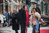  Presidentti Sauli Niinistö ja puoliso Jenni Haukio vastaanottivat Intian presidentin Pranab Mukherjeen ja hänen tyttärensä Sharmistha Mukherjeen valtiovierailulle 15. lokakuuta 2014. Copyright © Tasavallan presidentin kanslia 