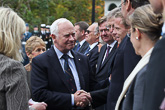  Governor General David Johnston shaking hands with the Finnish delegation.  Copyright © Office of the President of the Republic 