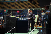 Valmiina puhumaan YK:n yleiskokouksen avajaisissa keskiviikkona 24. syyskuuta. Copyright © Tasavallan presidentin kanslia 