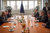 Presidentti Niinistö puhemies Martin Schulz keskusteluissa. Copyright © Tasavallan presidentin kanslia
