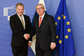  President Sauli Niinistö and President of the European Commission, Jean-Claude Juncker, in Brussels on 22 January. Photo: EU Commission / Etienne Ansotte