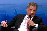  ‘However, I do know what is not good: we must not let Russia violate international legislation and agreements without consequences. But not good is also to totally isolate Russia’, President Niinistö said at the panel. Photo: MSC 