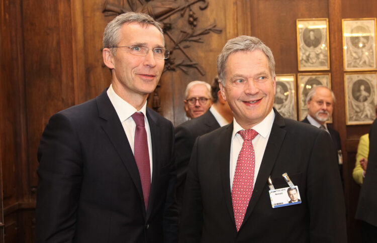  Natos generalsekreterare Jens Stoltenberg och president Niinistö träffades i München. Foto: Republikens presidents kansli 