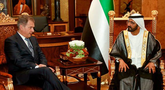 I lördags träffade president Niinistö Dubais regent, shejk Mohammed bin Rashid al Maktoum, som är vicepresident och premiärminister för Förenade Arabemiraten.