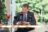  Presidentti Niinistö median haastattelussa ennen keskustelujen avausta. Copyright © Tasavallan presidentin kanslia 