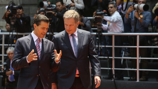 Meksikon presidentti Enrique Peña Nieto ja presidentti Sauli Niinistö. Copyright © Tasavallan presidentin kanslia