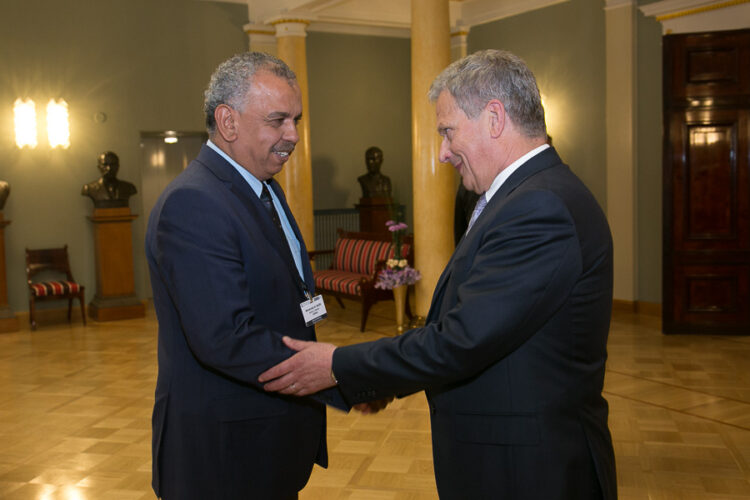 President Niinistö ordnade en mottagning för parlamentarikerna i Presidentens slott på kvällen den 7 juli. Copyright © Republikens presidents kansli 