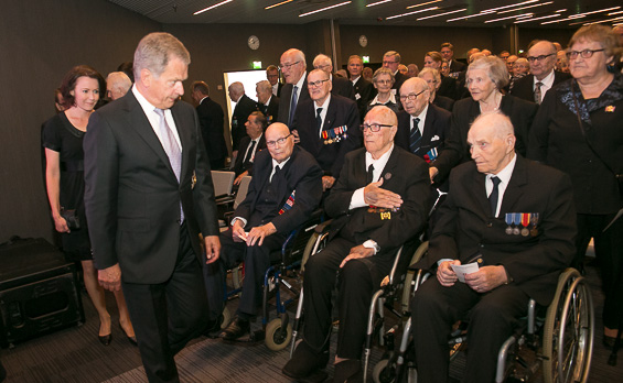 Presidentti Niinistö osallistui Sotainvalidien Veljesliiton 75-vuotisjuhlaan yhdessä puolisonsa Jenni Haukion kanssa.