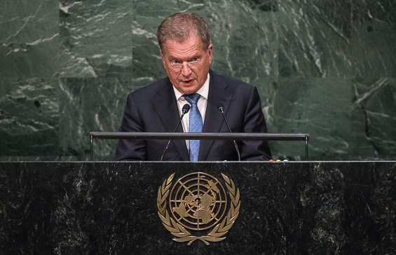 President Sauli Niinistö at the UN General Assembly on 29 September. UN Photo/Cia Pak