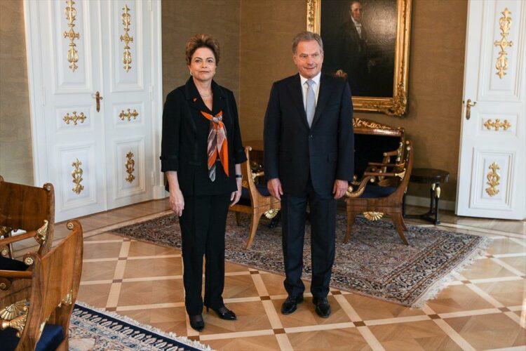 Brasilian presidentti Dilma Rousseff ja tasavallan presidentti Sauli Niinistö. Copyright © Tasavallan presidentin kanslia