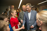 President Niinistö besökte Stafettkarnevalen på Olympiastadion den 22 maj 2015.  Copyright © Republikens presidents kansli 