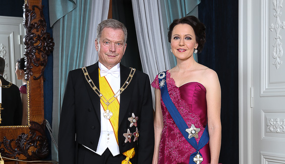 Tasavallan presidentti Sauli Niinistö ja puoliso Jenni Haukio vuoden 2015 itsenäisyyspäivän vastaanotolla. Copyright © Tasavallan presidentin kanslia