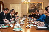  Talks between the delegations at the President’s Palace.  