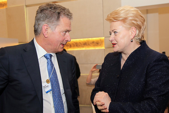 Liettuan presidentti Dalia Grybauskaitė ja presidentti Niinistö. Copyright © Tasavallan presidentin kanslia
