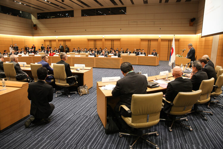  President Niinistö spoke on the strategic partnership between Finland and Japan at a seminar held in Japan's National Diet Building on Wednesday 9 March 2016. Copyright © Office of the President of the Republic of Finland