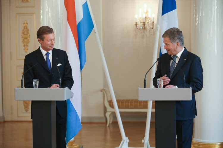 Storhertig Henri av Luxemburg och storhertiginnan Maria Teresa avlade ett statsbesök i Finland den 10–12 maj 2016. Foto: Juhani Kandell/Republikens presidents kansli 