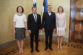  Rouva Jenni Haukio, presidentti Sauli Niinistö, presidentti Toomas Hendrik Ilves ja rouva Ieva Ilves Tallinnassa 17. toukokuuta.  Kuva: Juhani Kandell/Tasavallan presidentin kanslia 