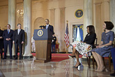 Presidentti Obaman tervehdyssanat. Kuva: Lehtikuva/Tasavallan presidentin kanslia