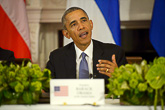 Presidentti Obama huipputapaamisen keskusteluissa. Kuva: Lehtikuva/Tasavallan presidentin kanslia