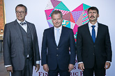 Hungarian President János Áder and Estonian President Toomas Hendrik Ilves visited Finland. President of the Republic Sauli Niinistö met them on Wednesday, 15 June, and later in the afternoon all three attended the World Congress of the Finno-Ugric Peoples in Lahti. Photo: Matti Porre/Office of the President of the Republic of Finland