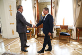 Hungarian President János Áder and Estonian President Toomas Hendrik Ilves visited Finland. President of the Republic Sauli Niinistö met them on Wednesday, 15 June, and later in the afternoon all three attended the World Congress of the Finno-Ugric Peoples in Lahti. Photo: Matti Porre/Office of the President of the Republic of Finland