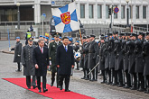  Kunniakomppanian tarkastus Pohjois-Esplanadilla. Kuva: Juhani Kandell/Tasavallan presidentin kanslia 