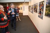  Nils-Henrik Valkeapää, Chairman of the Sámi Museum Foundation, at Siida presenting a photography exhibition telling the story of the village of Raittijärvi. Photo: Matti Porre/Office of the President of the Republic of Finland 