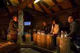  Chairman Pekka T. Alanen (left) and Executive Manager Eki Karlsson (right) present the activities of Suomen Latu (the Finnish Outdoor Association) at the Kiilopää Fell Centre. Exercise in Finland and encouraging Finns to get off the sofa were discussed in the Maahinen turf hut. Photo: Matti Porre/Office of the President of the Republic of Finland 