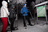  Testing out snowshoes as part of Suomen Latu’s (the Finnish Outdoor Association’s) activities at the Kiilopää Fell Centre. Head Guide Pekka Kulha describing the route. Photo: Matti Porre/Office of the President of the Republic of Finland 