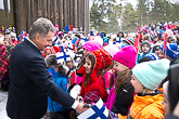  The presidential couple met with children before the SuomiSápmi 100+100 celebration at Sajos in Inari. Photo: Matti Porre/Office of the President of the Republic of Finland 