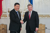  Suomen ja Kiinan välinen yhteistyöjulistus on merkittävä askel kahdenvälisissä suhteissamme, presidentti Niinistö sanoi. Kuva: Juhani Kandell/Tasavallan presidentin kanslia 