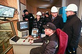 In the sawmill's control room. Photo: Matti Porre/Office of the President of the Republic of Finland 