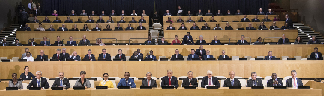 Presidentti Niinistö osallistui Yhdysvaltain presidentti Donald Trumpin isännöimään YK:n uudistusta käsitelleeseen kokoukseen maanantaina 18. syyskuuta New Yorkissa. Kuva: UN Photo/Mark Garten.
