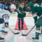 Finnish President Sauli Niinisto takes part in a ceremonial puck drop between Matt Hendricks #15 of the Winnipeg Jets and Matt Cullen #7 of the Minnesota Wild prior to the game at Xcel Energy Center.  kuva: Courtesy of Minnesota Wild/Bruce Kluckhohn
